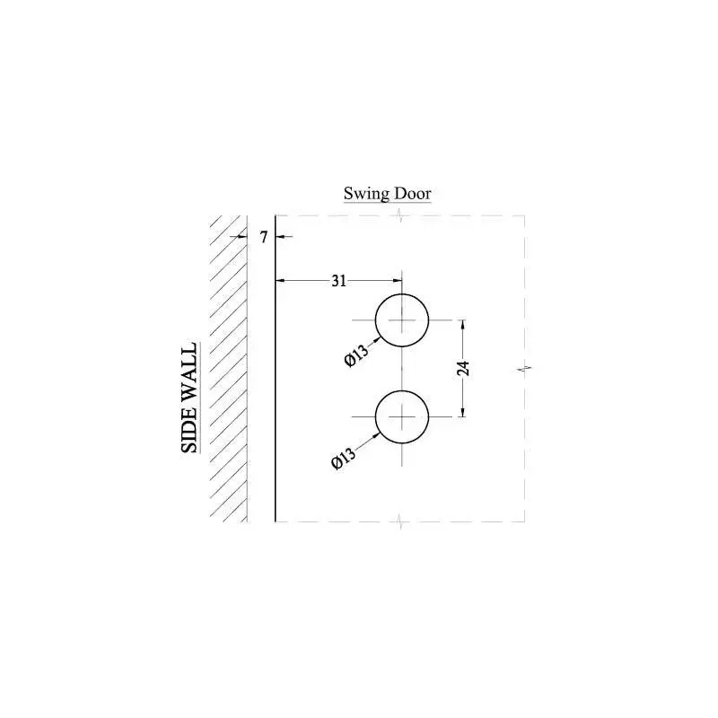 OZONE Wall-to-Glass Hinge for 6–8 mm Glass Thickness Chrome Polished Finish, OSH-66 STD CP