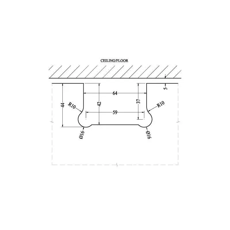 OZONE Pivot Hinge for 8–10 mm Glass Thickness Chrome Polished, OSH-7 STD CP