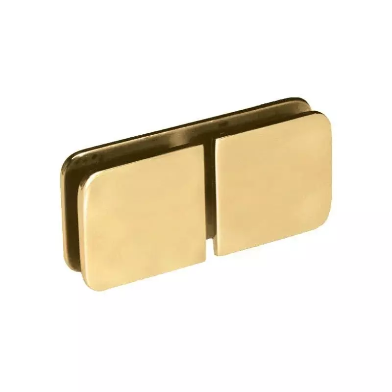 OZONE Glass to Glass Connector 180° High-Quality Metal Gold G-PVD Finish, OGC-5 STD GOLD G-PVD