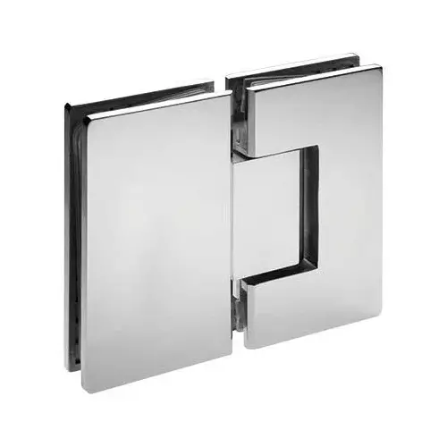 OZONE Glass to Glass Hinge 180° Premium-Grade Metal Polished Stainless Steel Finish, OSSH-22-ED STD PSS