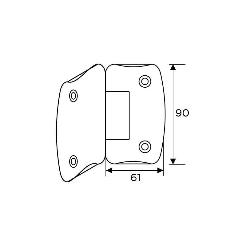 OZONE Glass-to-Glass Hinge 90° Double Action Type Satin Nickel Finish, OSH-44 STD SN
