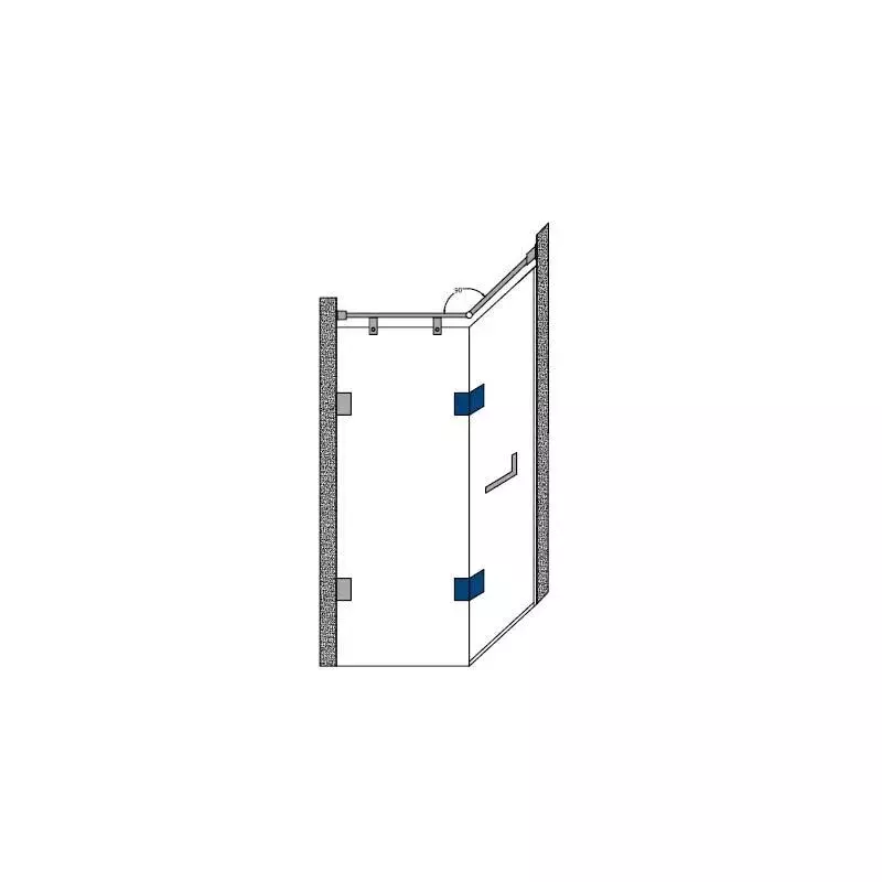 OZONE Glass-to-Glass Hinge 90° Double Action Type Satin Nickel Finish, OSH-44 STD SN