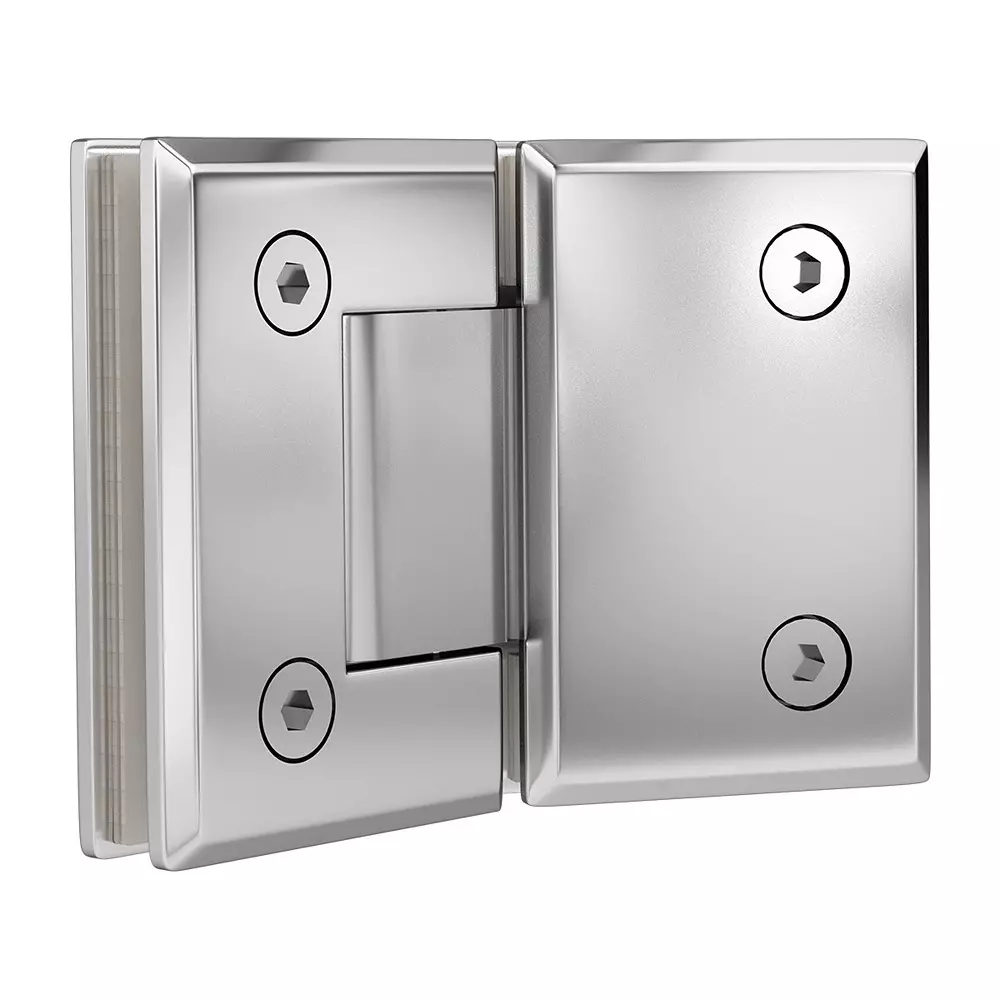 AIDO XL-C 8005 Polished Chrome Finish Shower Fitting Glass to Glass Hinge 135°