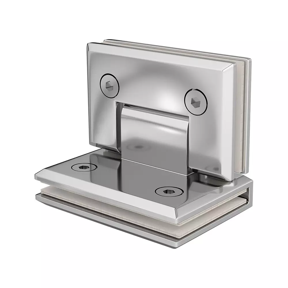 AIDO XL-C 8003 Polished Chrome Finish Shower Fitting Glass to Glass Hinge 90°