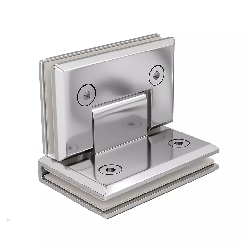 AIDO XL-C 8003 Polished Chrome Finish Shower Fitting Glass to Glass Hinge 90°
