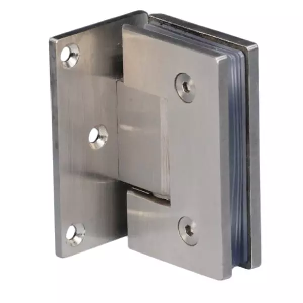 Ebco SS 304 Shower Hinge 90° Wall to Glass L Type 54 Kg Max. Door Weight