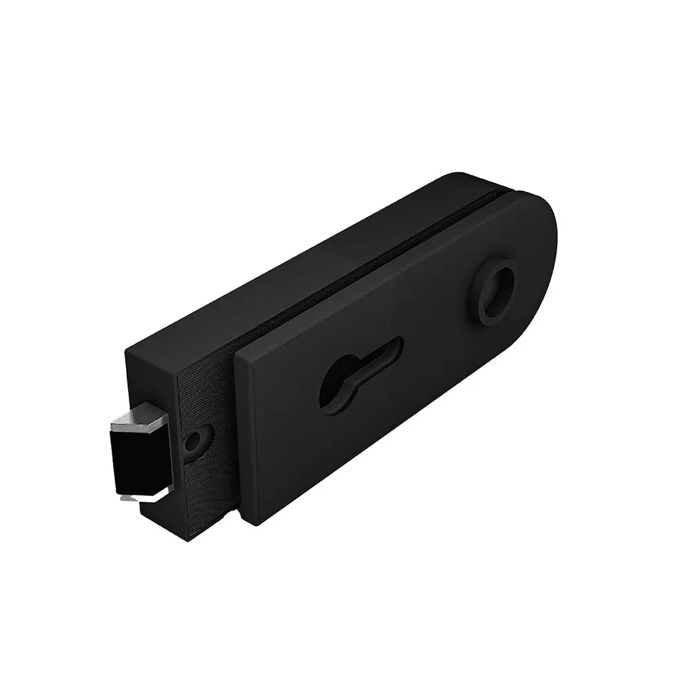 AIDO XL-C OSCILIO Curved Lock with Strike Ptate Matt Black Finish for 8-10 mm Glass Thickness, XL-C 5425