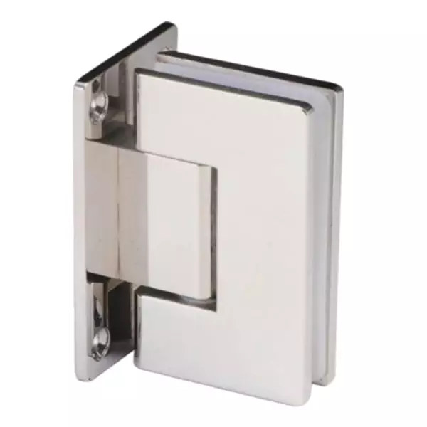 Ebco SS 304 Shower Hinge 90° Wall to Glass T Type Brushed Steel Finish and 54 Kg Max. Door Weight, BSF1T-90WG-S