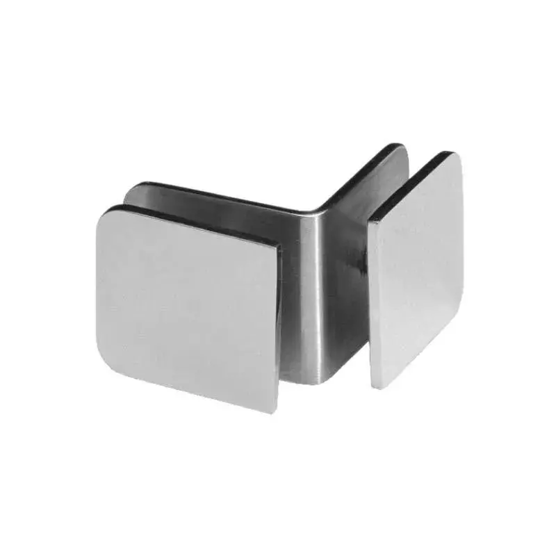 OZONE Glass to Glass Connector 90° High-Quality Metal Polished Stainless Steel Finish, OGC-3 STD PSS