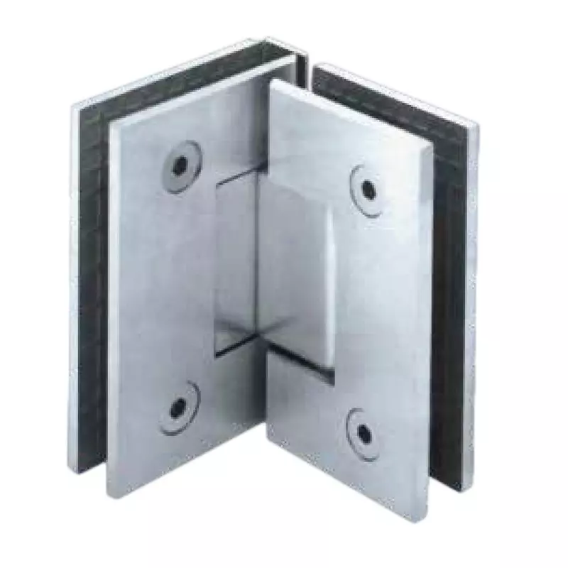 Hafele Glass to Glass Shower Door Hinge Brushed Nickel 90º Glass to Glass, 981.22.603