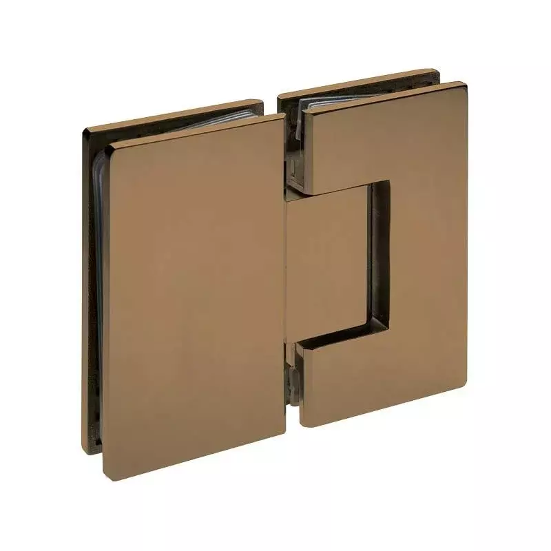 OZONE Glass to Glass Hinge 180° Premium-Grade Metal Tan Brass Finish, OSSH-22-ED STD TAN BRASS