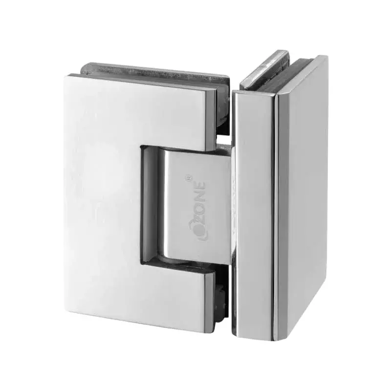 OZONE Glass-to-Glass Hinge 90° for 6, 8 & 10 mm Glass Thickness Satin Stainless Steel, OSSH-444-ED PSS