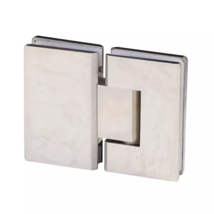 Ebco SS 304 Shower Hinge 180° Glass to Glass Polished SS Finish and 54 Kg Max. Door Weight, BSF1-180GG-P