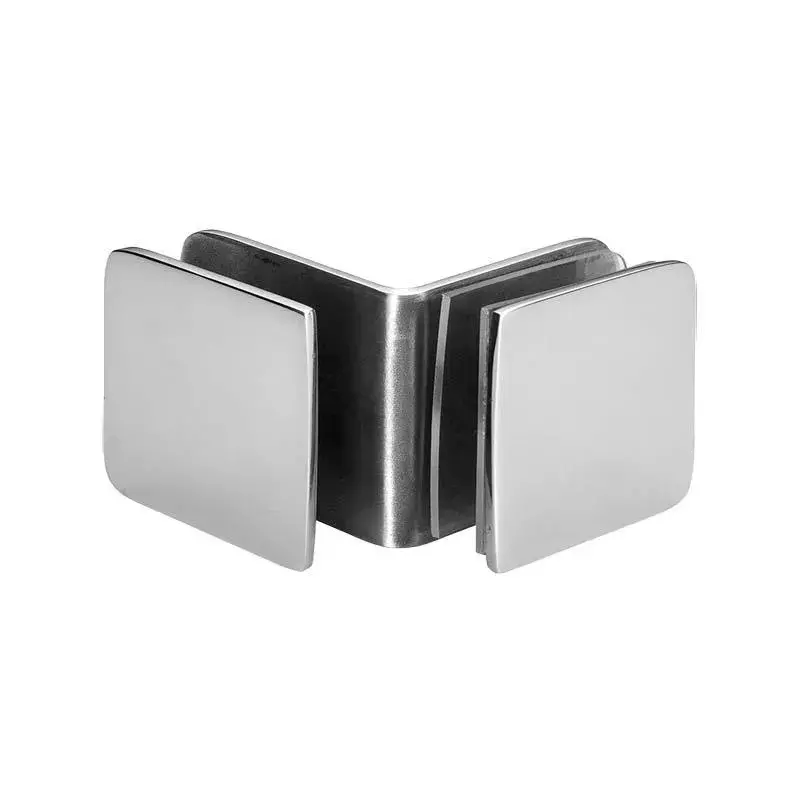 OZONE Glass to Glass Connector 90° High-Quality Metal Satin Stainless Steel Finish, OGC-3 STD SSS