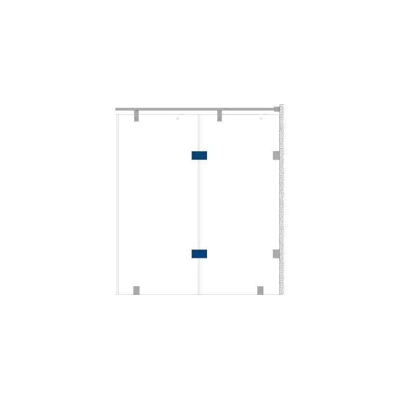 OZONE Glass to Glass Connector 180° High-Quality Metal Black Matt Finish, OGC-5 STD BM