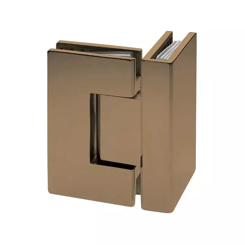 OZONE Glass to Glass Hinge 90° Premium-Grade Metal Tan Brass Finish, OSSH-44-ED STD TAN BRASS