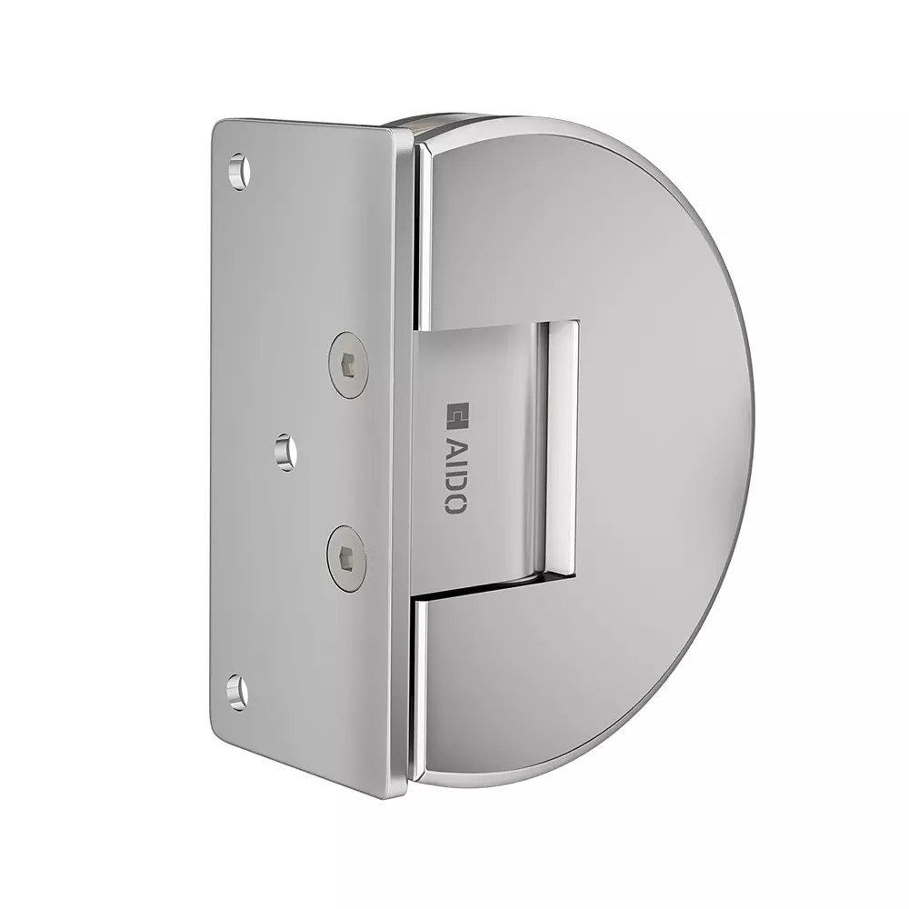 AIDO XL-C 5028 Polished Chrome Finish Shower Fitting Glass to Wall Hinges 90° Single Side Plate