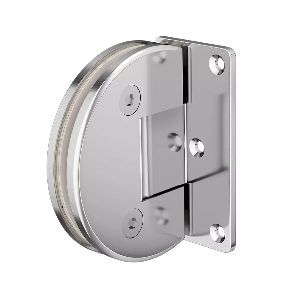 AIDO XL-C 5028 Polished Chrome Finish Shower Fitting Glass to Wall Hinges 90° Single Side Plate