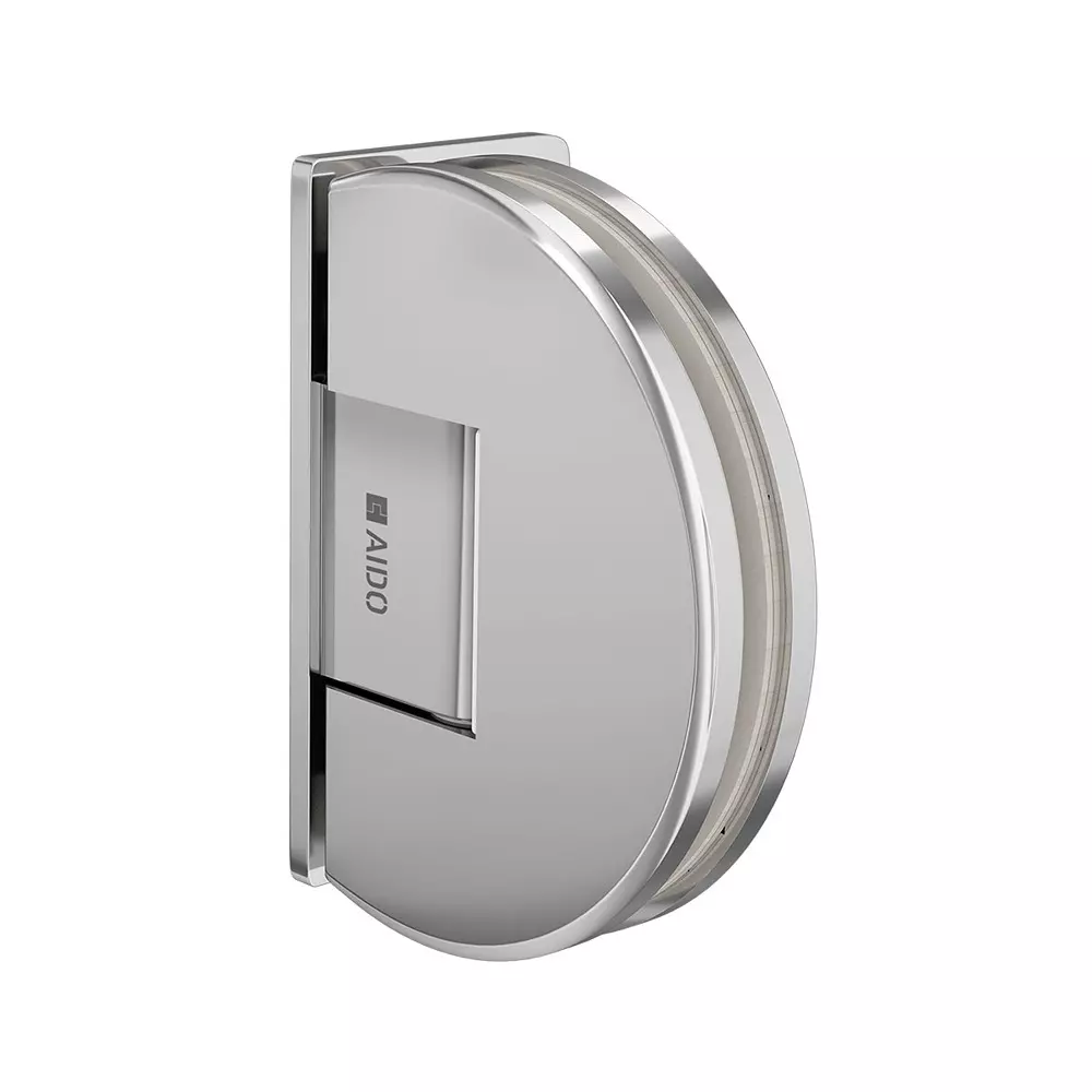 AIDO XL-C 5028 Polished Chrome Finish Shower Fitting Glass to Wall Hinges 90° Single Side Plate