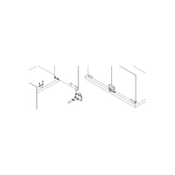 Ebco Premium Double Glass Door Lock Nickel Plated Finish and 9 mm Glass Thickness, P-GDLD1