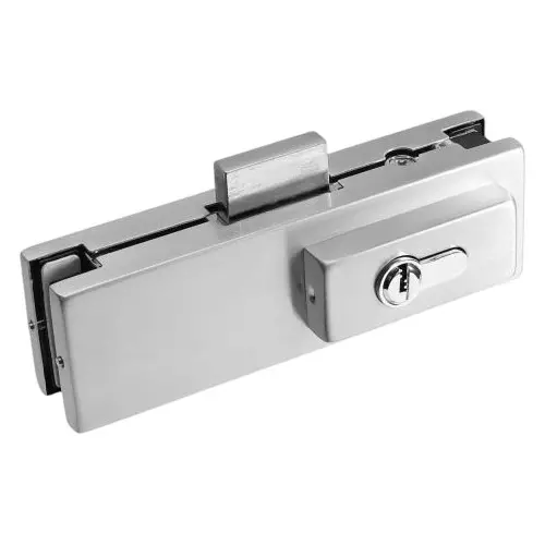 GEZE Stainless Steel 304 Corner Lock With Cylinder SS Finish Suitable For 10 to 12 mm Glass Doors, 8115640