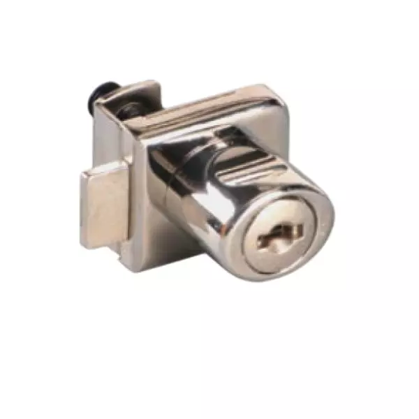 Ebco Premium Single Glass Door Lock Nickel Plated Finish and 9 mm Glass Thickness, P-GDLS1