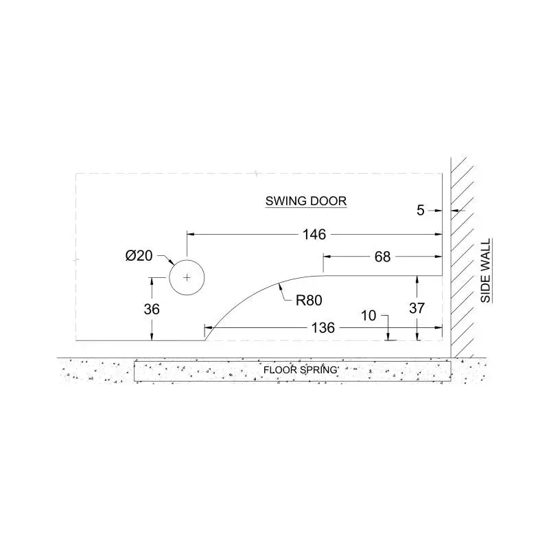 OZONE Bottom Patch Aluminium Alloy Tan Brass Finish, OPF-3E STD TAN BRASS