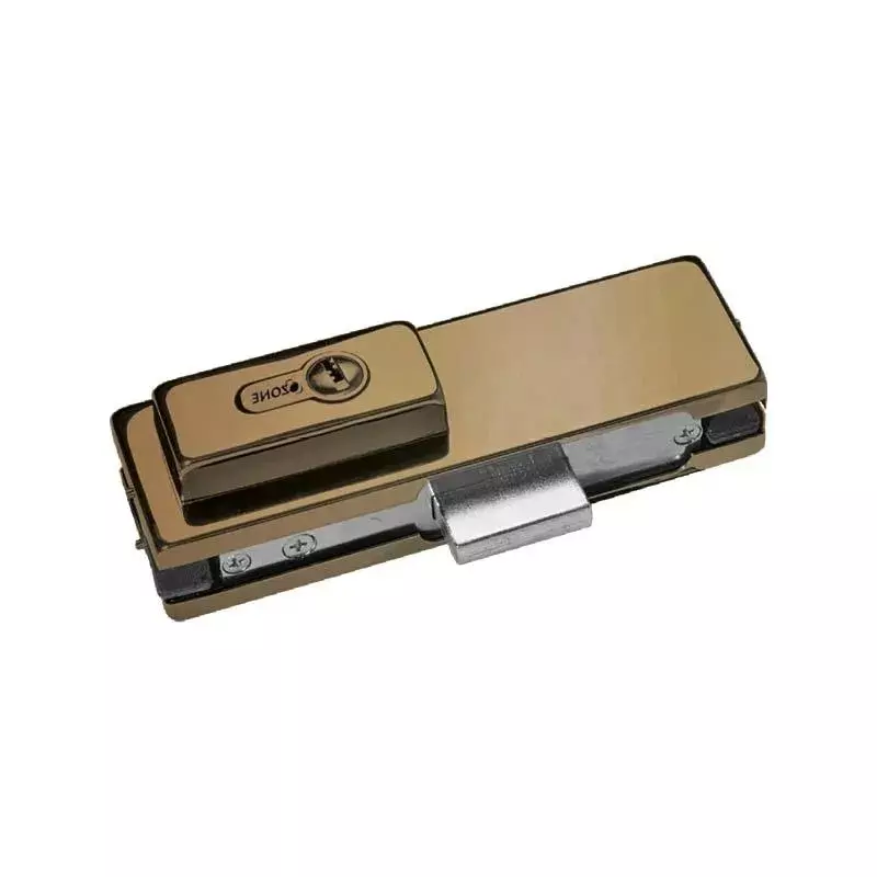 OZONE Corner Patch Lock High-Grade SS 202 Aluminium Alloy Base Tan Brass Finish, OPL-1E STD TAN BRASS