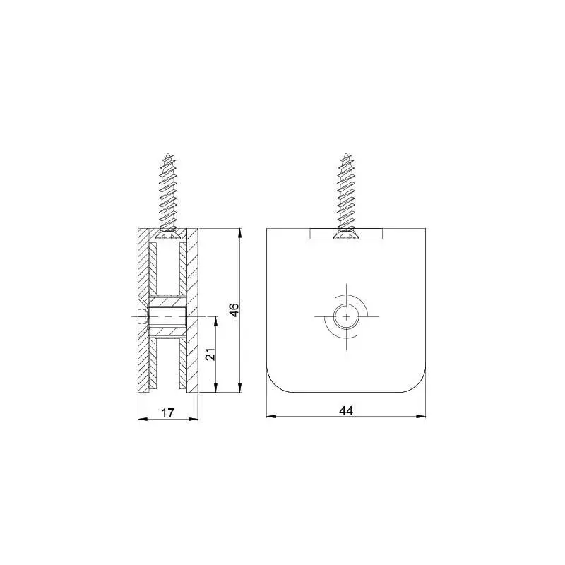 OZONE Glass Connector Polished Stainless Steel Finish for Frameless Glass Partitions, OGC-1SH STD PSS