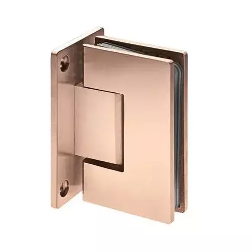 OZONE Wall to Glass Hinge Stainless Steel Rose-Gold G-PVD Finish, OSSH-11-ED STD ROSE-GOLD G-PVD