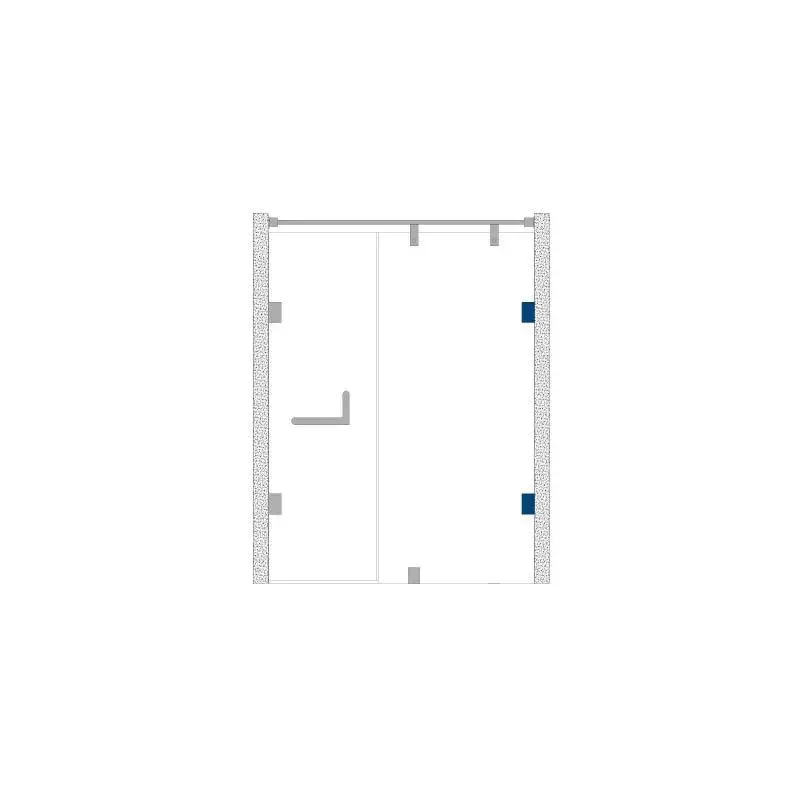 OZONE Wall to Glass Bracket High-Quality Metal Satin Stainless Steel Finish, OSSH-55-ED STD SSS