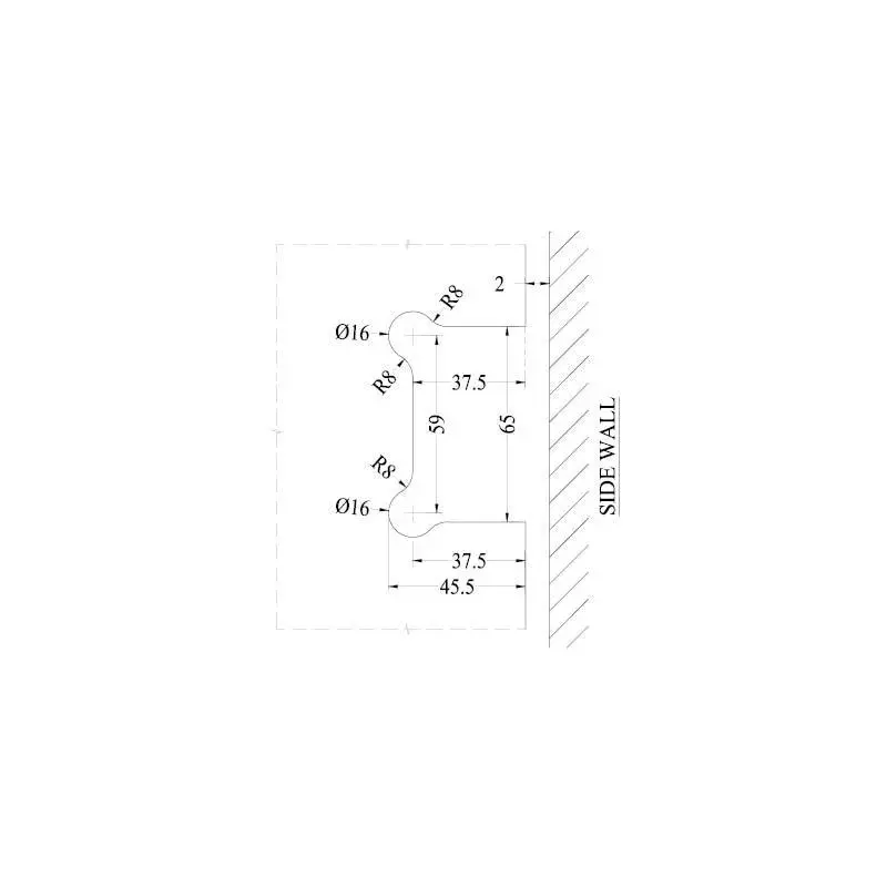 OZONE Wall to Glass Bracket High-Quality Metal Satin Stainless Steel Finish, OSSH-55-ED STD SSS