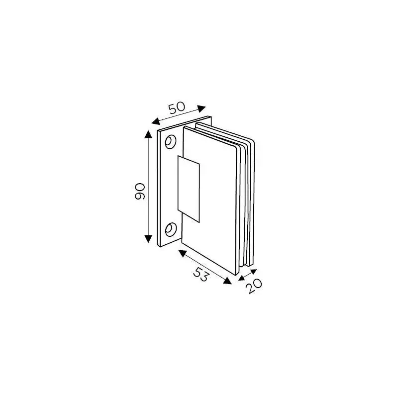 OZONE Wall to Glass Hinge Stainless Steel Polished Stainless Steel Finish, OSSH-11-ED STD PSS