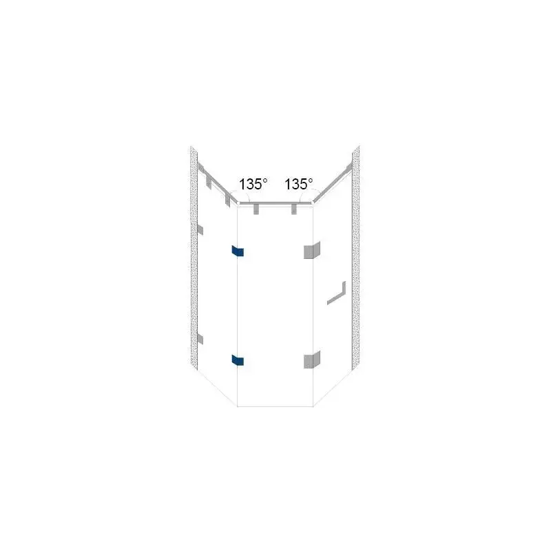 OZONE Glass to Glass Connector 135° High-Quality Alloy Satin Stainless Steel Finish, OGC-222-ED STD SSS