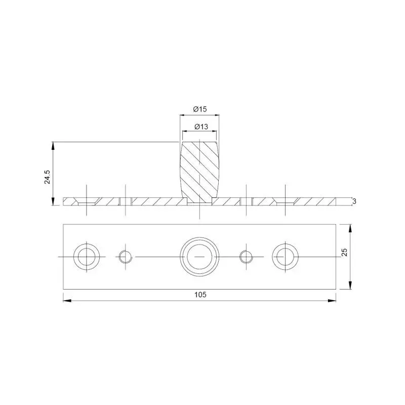 OZONE Top Pivot for Patch Stainless Steel Phantom Grey Finish, OFS-ACC-GDP PHANTOM GREY
