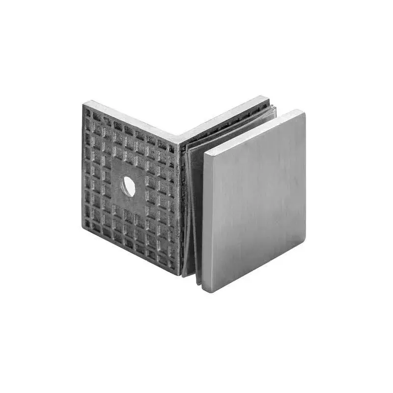 OZONE Wall to Glass Connector 90° High-Quality Alloy Satin Stainless Steel Finish, OGC-444-ED STD SSS