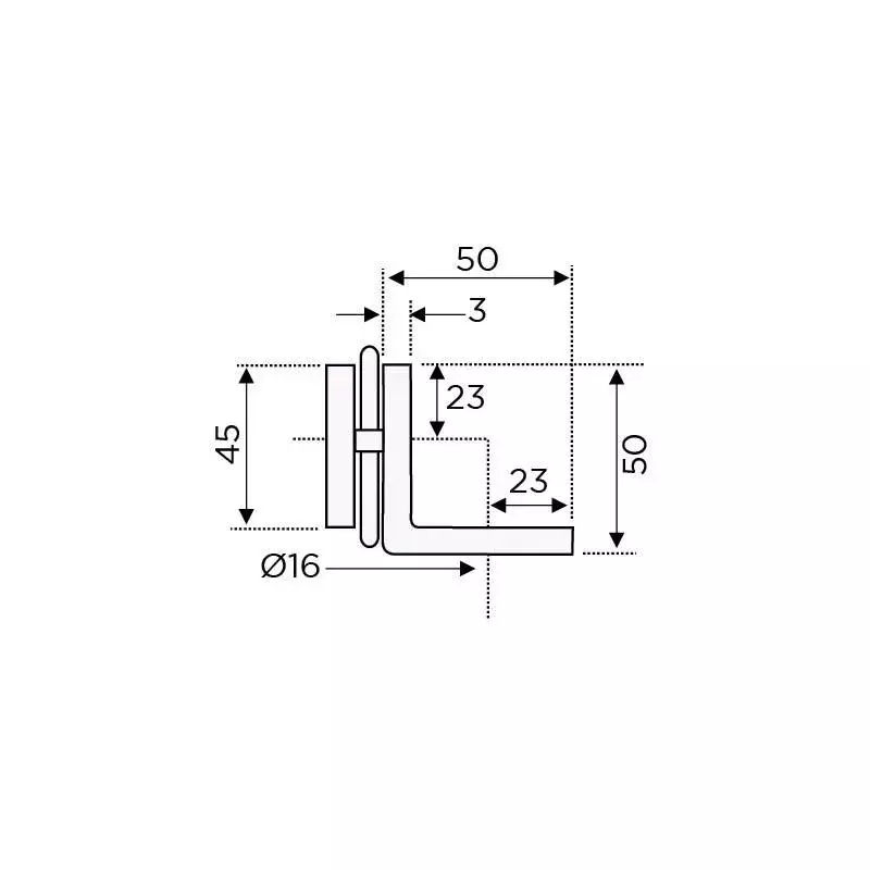 OZONE Wall to Glass Connector 90° Polished Stainless Steel Finish, OGC-4E STD PSS