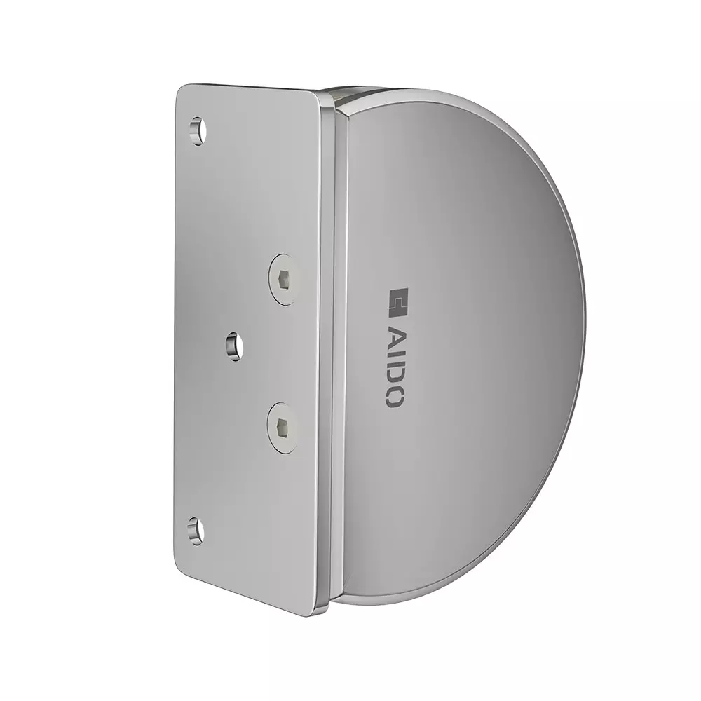 AIDO XL-C 5029 Polished Chrome Finish Shower Fitting Glass to Wall Bracket 90° Single Side Plate