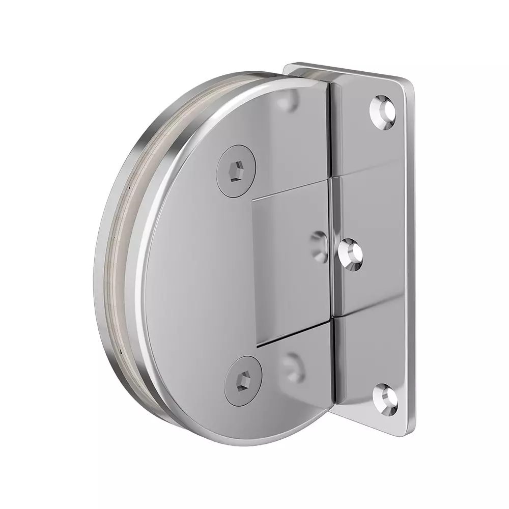 AIDO XL-C 5029 Polished Chrome Finish Shower Fitting Glass to Wall Bracket 90° Single Side Plate