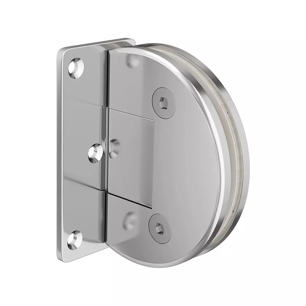 AIDO XL-C 5029 Polished Chrome Finish Shower Fitting Glass to Wall Bracket 90° Single Side Plate