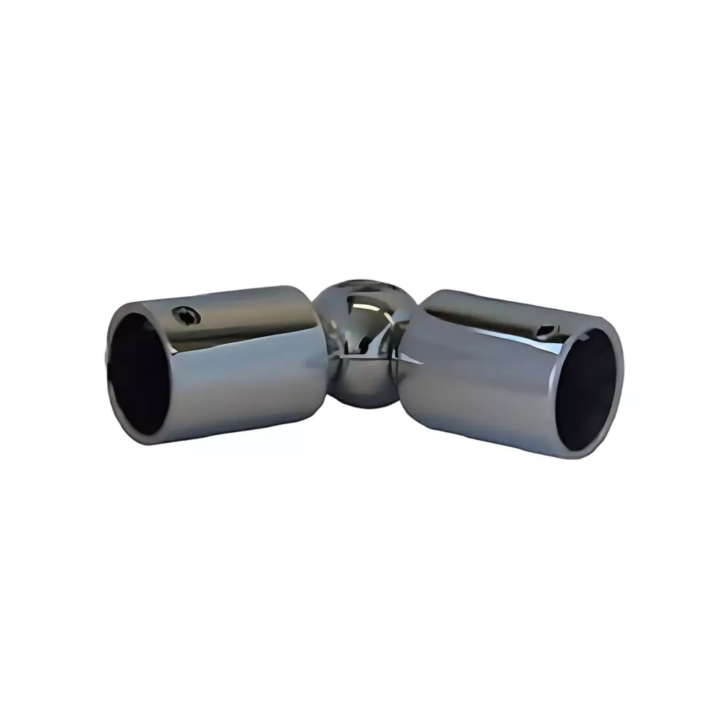 Ebco SS 304 Tube to Tube Connector Polished SS Finish and Size 19 mm for Shower Fittings, BSC-319-PS
