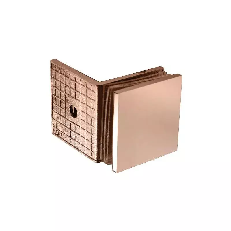 OZONE Wall to Glass Connector 90° High-Quality Alloy Rose-Gold G-PVD Finish, OGC-444-ED STD ROSE-GOLD G-PVD