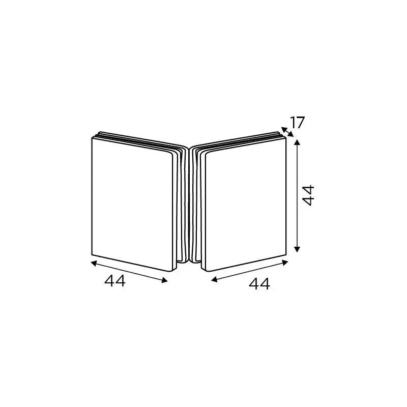 OZONE Glass to Glass Connector 90° Polished Stainless Steel Finish, OGC-3E STD PSS