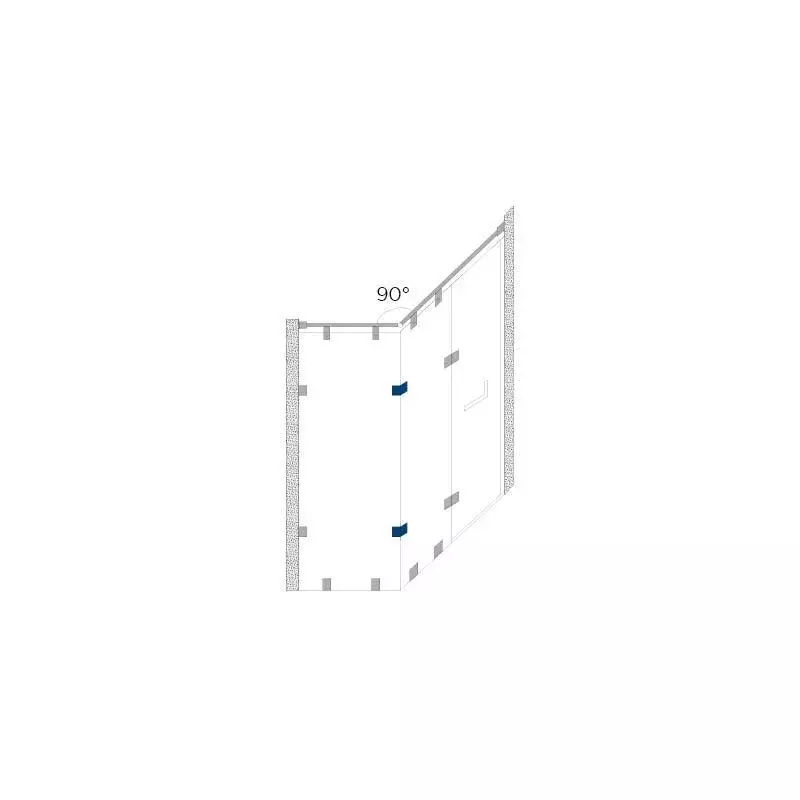 OZONE Glass to Glass Connector 90° Polished Stainless Steel Finish, OGC-3E STD PSS