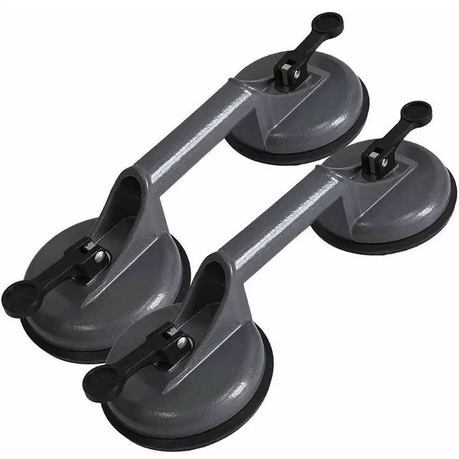 Flamingo Glass Carrying Handle/Lifter Puller 2 Cups 32 cm Aluminium, Rubber Black (Pack of 2 Pcs)