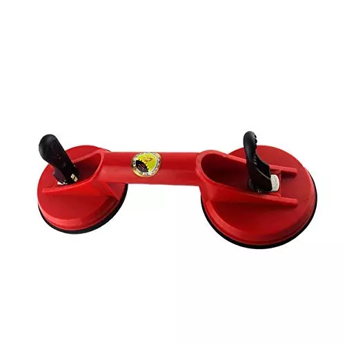 ATOZSHOP11 Double Suction Cup Glass Lifter Red with 115 mm Cup Diameter