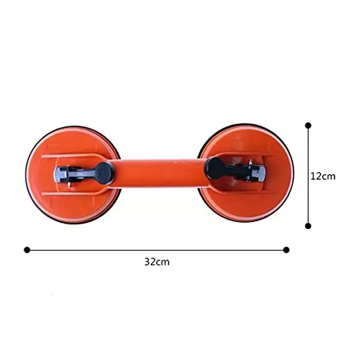 ATOZSHOP11 Double Suction Cup Glass Lifter Red with 115 mm Cup Diameter
