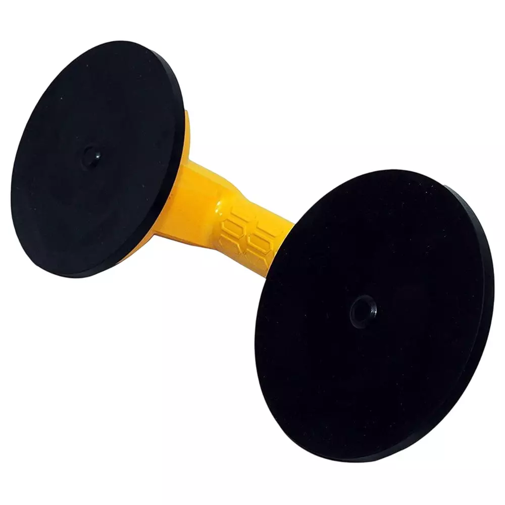 HBD SALES Suction Cup Dent Remover Double Handle Locking Rubber Base Aluminium Yellow (Pack of 2)