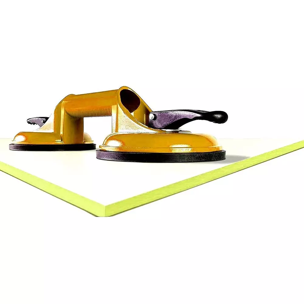 HBD SALES Suction Cup Dent Remover Double Handle Locking Rubber Base Aluminium Yellow (Pack of 2)