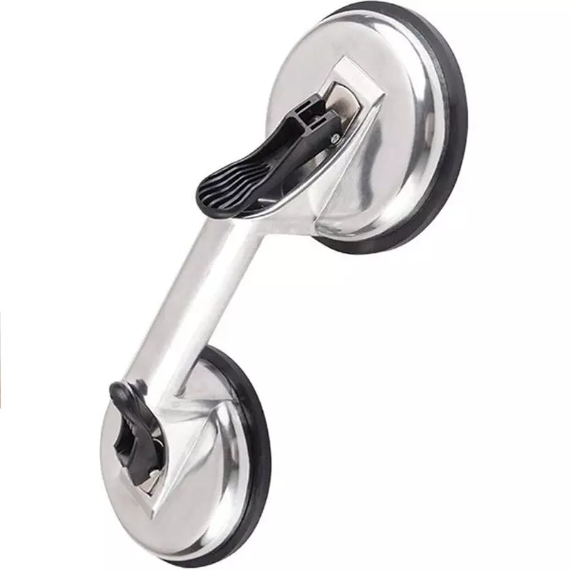 Flamingo Glass Carrying Handle/Lifter Puller 2 Cups 32 cm Aluminium, Rubber Silver, Black